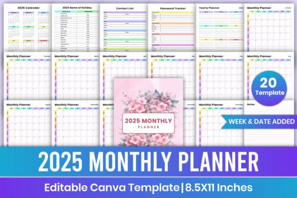 2025 Monthly Planner Rainbow Template: A Creative and Organized Approach to Time Management
