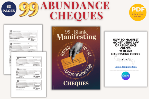 99 Blank Abundance Cheques 💰✨