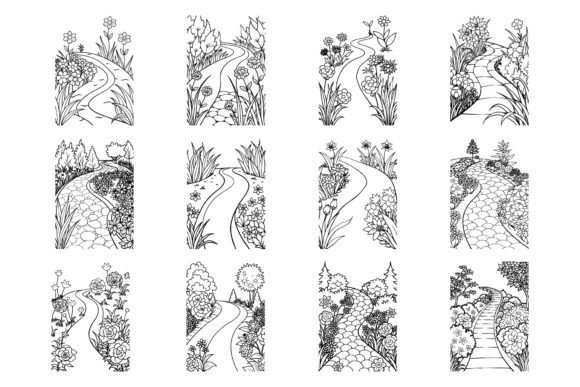 A Flower Garden Coloring Page Design: A Serene and Versatile Creative Resource