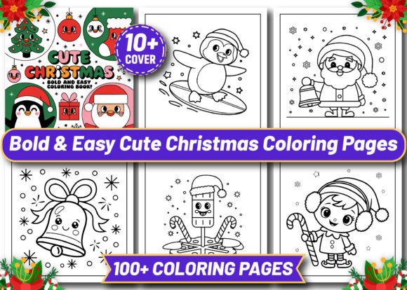 Bold Easy Cute Christmas Coloring Pages