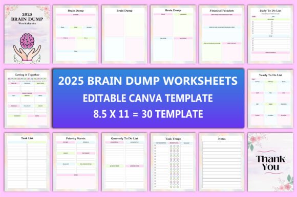 Editable 2025 Brain Dump Worksheets: A Practical Tool for Organizing Your Year
