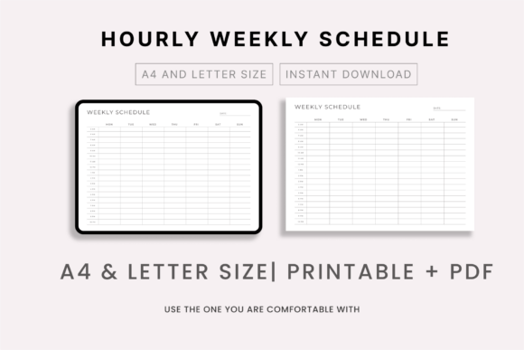 Hourly Weekly Schedule Planner Printable