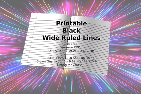 Printable Black Wide Ruled Lines