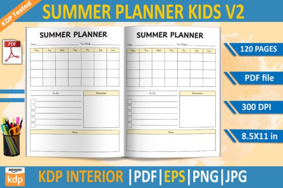 Summer Planner Kdp Interior Template: A Practical Tool for Organizing Your Best Season