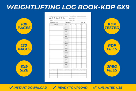 Weightlifting Workout Log Book KDP 6X9